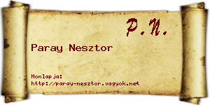 Paray Nesztor névjegykártya
